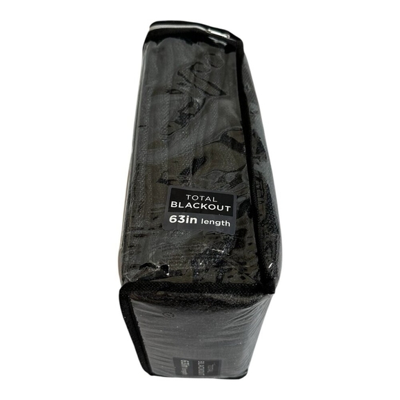 Quinn Total Blackout Grommet Top Curtain Panel 50x63 BLACK Energy Efficient NIB - Picture 4 of 4